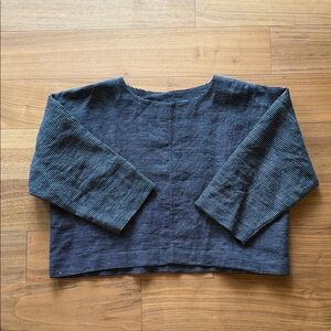 Beyond Nine Striped Blue and Black Long Sleeve Top size XS